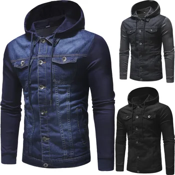 Men Autumn Winter New Hooded Denim Casual Fashion Jacket Stitching single-breasted Mens Outerwear Jackets
Men Autumn Winter New Hooded Denim Casual Fashion Jacket Stitching single-breasted Mens Outerwear Jackets