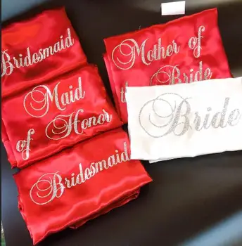 customize glitter wedding Bridesmaid bride satin pajamas robes maid of honor Bachelorette kimonos gowns gifts party favors
customize glitter wedding Bridesmaid bride satin pajamas robes maid of honor Bachelorette kimonos gowns gifts party favors