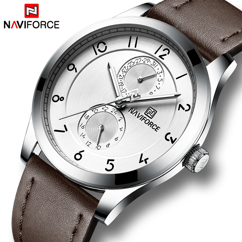 Мужские часы NAVIFORCE от ведущего бренда класса люкс водонепроницаемые кварцевые с