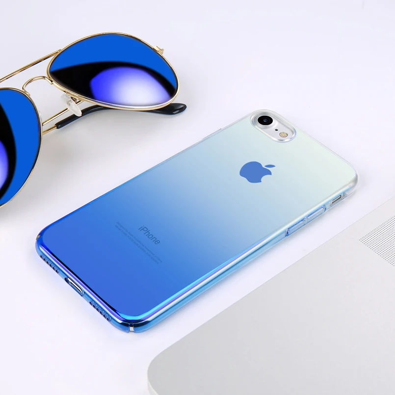 Чехол для телефона Blue ray iPhone XR градиентный Прозрачный жесткий чехол из