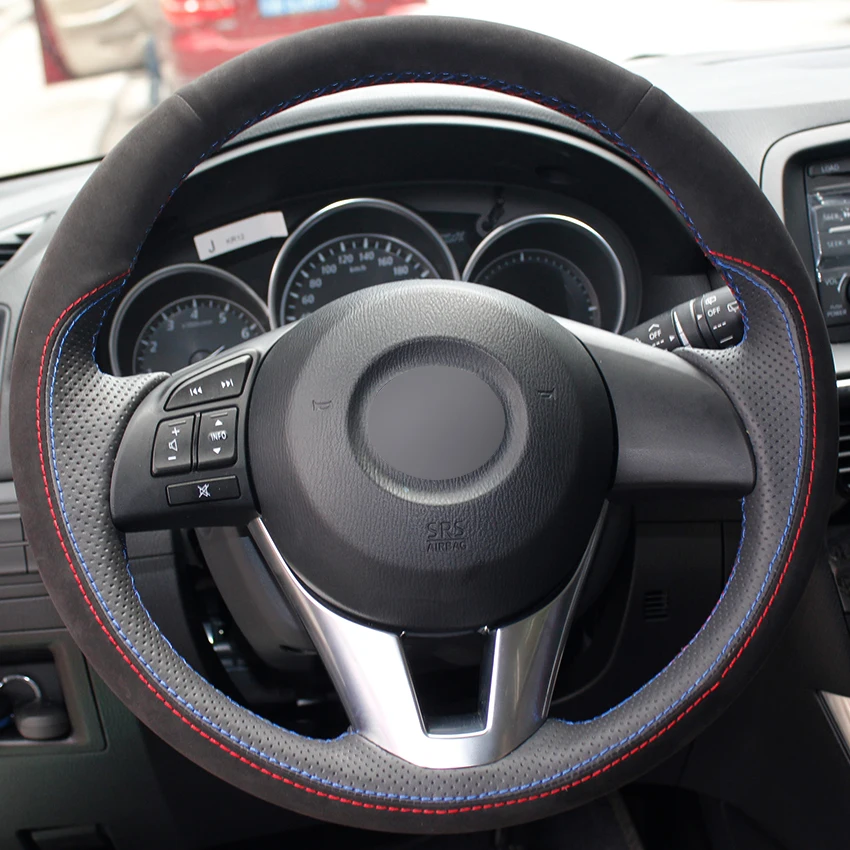 Black Leather Black Suede Car Steering Wheel Covers for Mazda 3 Axela Mazda 6 Atenza Mazda 2 CX-3 CX3 CX-5 CX5 Scion iA
Black Leather Black Suede Car Steering Wheel Covers for Mazda 3 Axela Mazda 6 Atenza Mazda 2 CX-3 CX3 CX-5 CX5 Scion iA