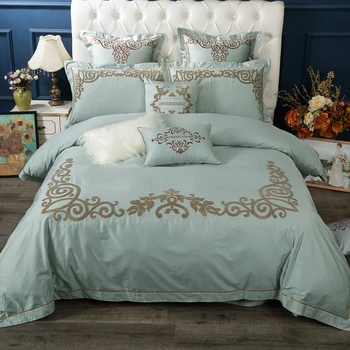 3 Colors Gold Embroidered Luxury Wedding Bedding set 4/6Pcs King Queen size Royal Bed sheet set Duvet cover Pillow shams
3 Colors Gold Embroidered Luxury Wedding Bedding set 4/6Pcs King Queen size Royal Bed sheet set Duvet cover Pillow shams