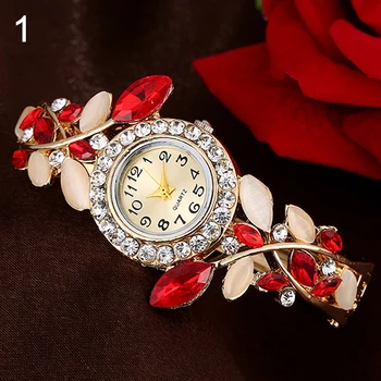 and Women's Leaves Round Dial Rhinestone Inlaid Bracelet Quartz Dress Wrist Watch
and Women's Leaves Round Dial Rhinestone Inlaid Bracelet Quartz Dress Wrist Watch