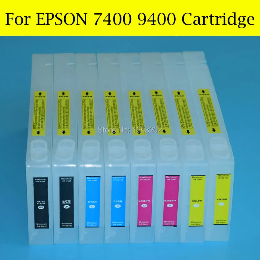 8 Pieces/Lot High Quality Empty Ink Cartridge For Epson Stylus Pro 7400 9400 Printer With Resettable Chips And Resetter
8 Pieces/Lot High Quality Empty Ink Cartridge For Epson Stylus Pro 7400 9400 Printer With Resettable Chips And Resetter