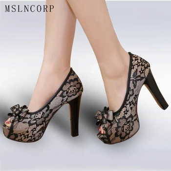 Plus Size 34-46 Women Sandals summer gauze high heeled Pumps lace Fish mouth sandals fashion sexy platform party Wedding shoes 
Plus Size 34-46 Women Sandals summer gauze high heeled Pumps lace Fish mouth sandals fashion sexy platform party Wedding shoes