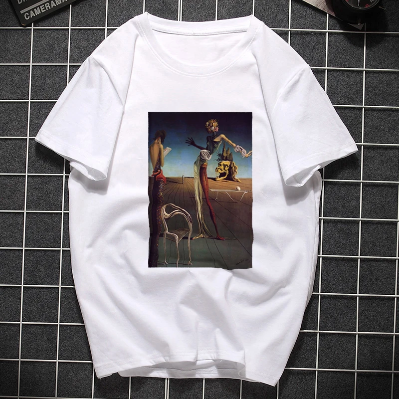 Salvadore Dali Tumblr футболка Женская Хлопок Harajuku Эстетическая 2019 короткий рукав