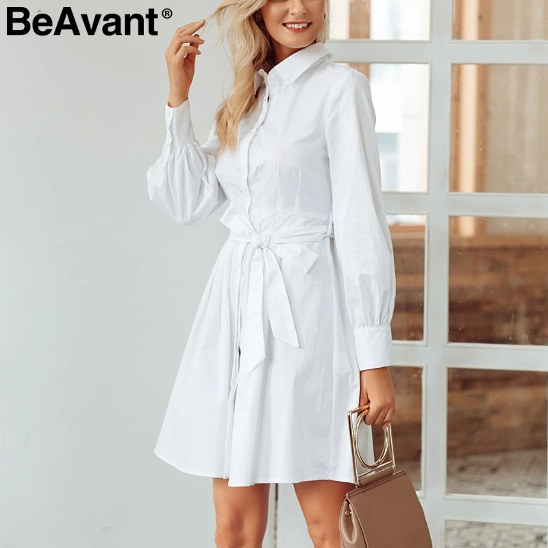 BeAvant 2018 OL casual autumn dress women Pleated high waist sash bow white dress Winter button cotton dress female vestidos
BeAvant 2018 OL casual autumn dress women Pleated high waist sash bow white dress Winter button cotton dress female vestidos