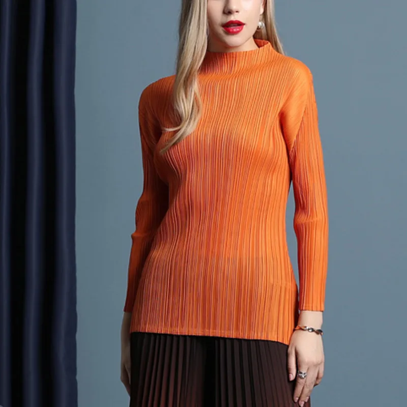 LANMREM Long Sleeve Stand Collar Solid Color Pleated T-shirt Casual Fashion Loose Plus Women 2019 Autumn New TC832
LANMREM Long Sleeve Stand Collar Solid Color Pleated T-shirt Casual Fashion Loose Plus Women 2019 Autumn New TC832