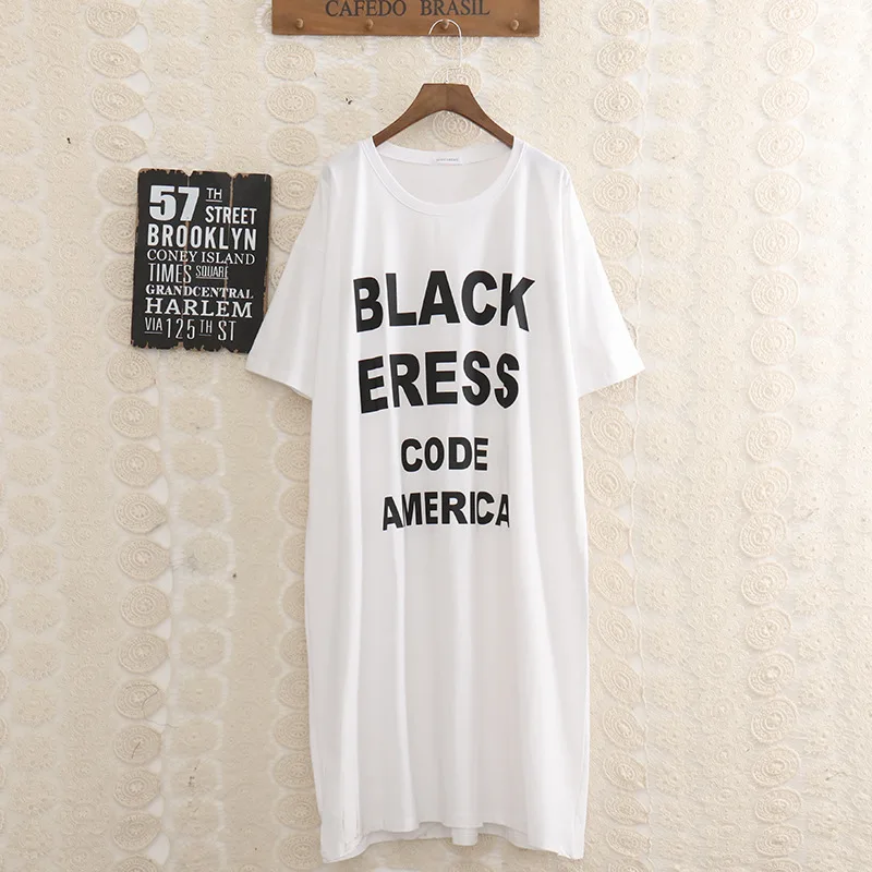 Fashion street style letter short-sleeve sleepwear female plus size nightgown 100% cotton long design t-shirt nightgown
Fashion street style letter short-sleeve sleepwear female plus size nightgown 100% cotton long design t-shirt nightgown