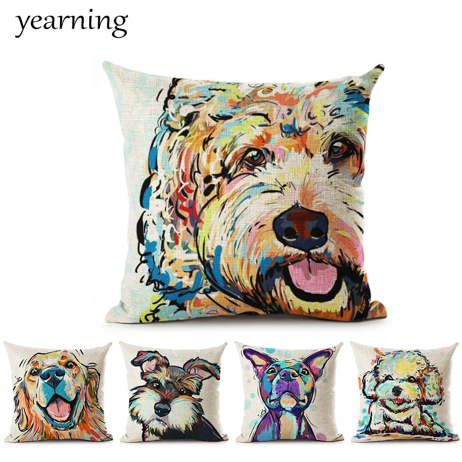 Cute Color Teddy Chihuahua Dog Bulldog Pillow Case Animal Printed Linen Cotton Decorative Home Bedroom Office Throw Pillow Cover
Cute Color Teddy Chihuahua Dog Bulldog Pillow Case Animal Printed Linen Cotton Decorative Home Bedroom Office Throw Pillow Cover