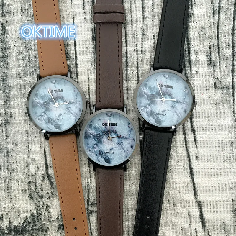 Фото 3 цвета Высокое качество Новый цветной мрамор простой дизайн тонкий чехол часы