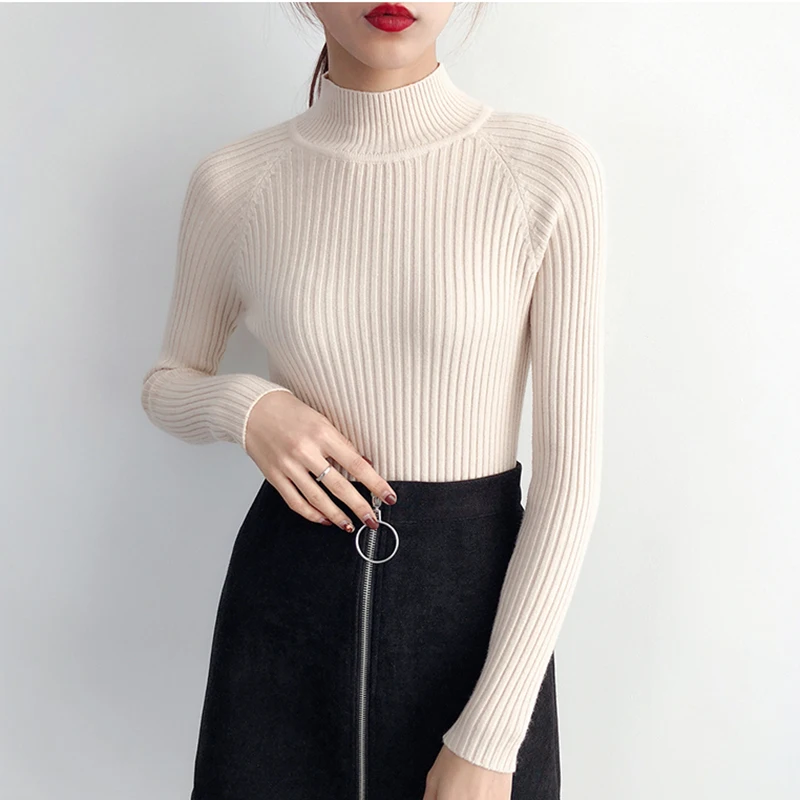 New Autumn and Winter Cashmere Sweater Women High-Collar Thick Pullover slim Sweater Large Size Knitted Wool Shirt Sweaters
New Autumn and Winter Cashmere Sweater Women High-Collar Thick Pullover slim Sweater Large Size Knitted Wool Shirt Sweaters