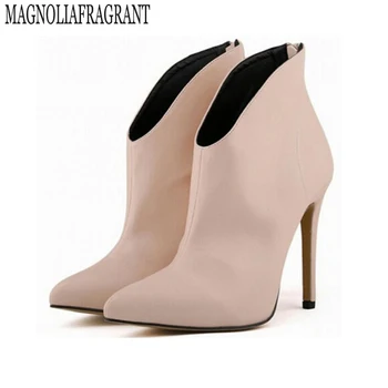Matt Leather High Heels Back Zip Pointed Toe Ankle Women Boots Sexy Ladies Dinner Party Shoes Botas Plus Size w829
Matt Leather High Heels Back Zip Pointed Toe Ankle Women Boots Sexy Ladies Dinner Party Shoes Botas Plus Size w829