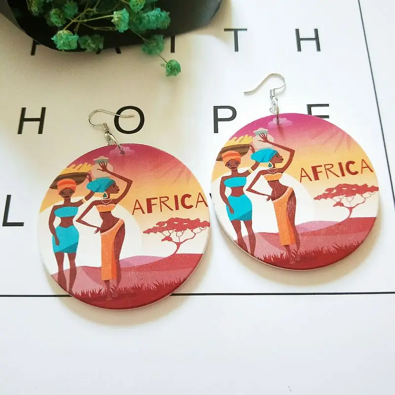 THRWELL Exaggerate African Head Patterns Geometry Round Wood Earrings Fashion Wood Earrings Ear Jewelry Wholesale
THRWELL Exaggerate African Head Patterns Geometry Round Wood Earrings Fashion Wood Earrings Ear Jewelry Wholesale