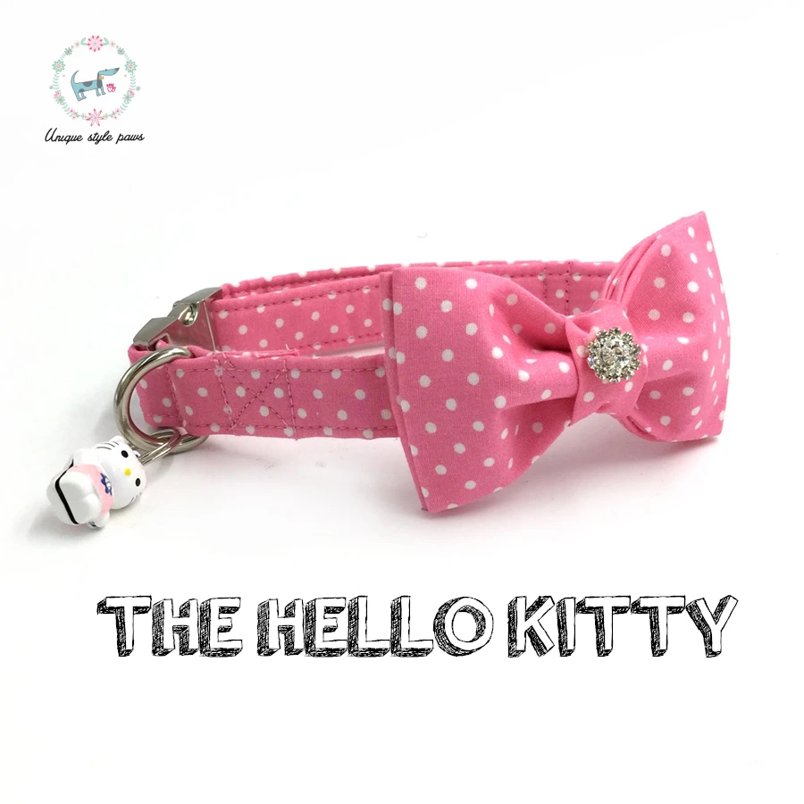 Dog Collar Bowtie Set with Cute Bell Personal Custom Puppy&Cat Pet Jewelry Products Pink Dot XS-XL
Dog Collar Bowtie Set with Cute Bell Personal Custom Puppy&Cat Pet Jewelry Products Pink Dot XS-XL