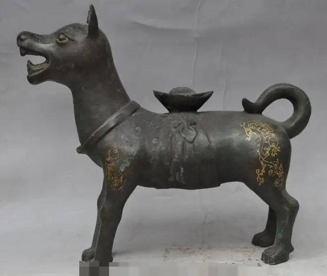 S2796 17" chinese bronze fengshui Canine dog Ancient text dragon wealth yuanbao statue
S2796 17" chinese bronze fengshui Canine dog Ancient text dragon wealth yuanbao statue