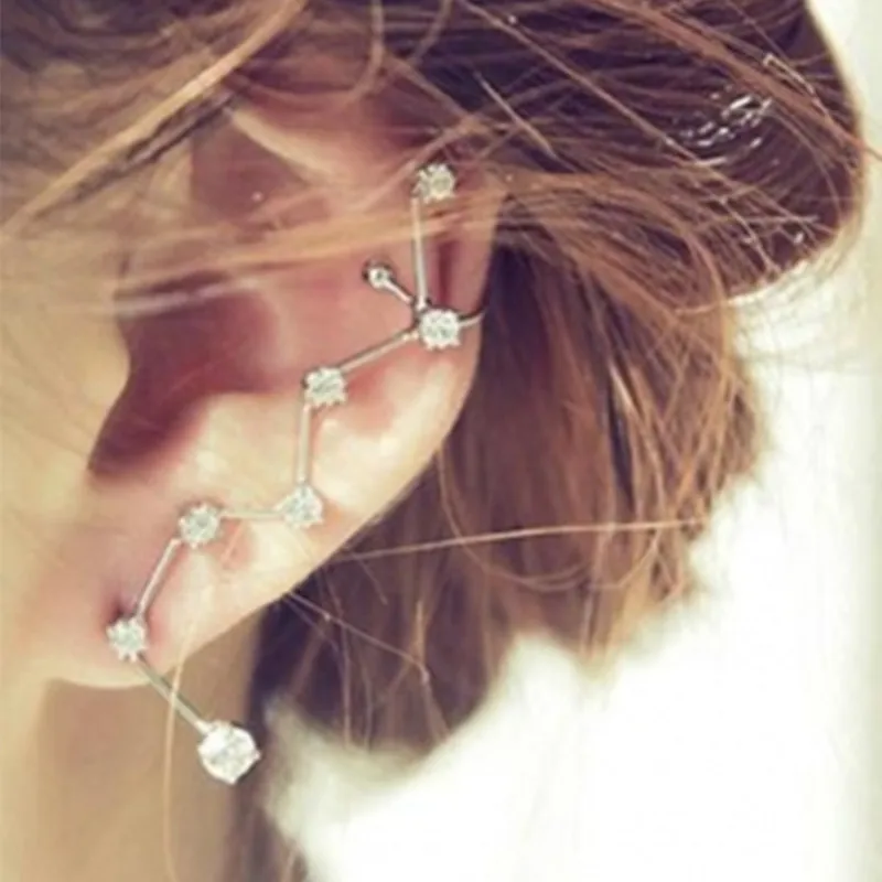 Women Fold Ear Clip Trendy Jewelry Accessories Wholesale 1 Pcs Personality Fashion Big Dipper Shape Rhinestone Earring
Women Fold Ear Clip Trendy Jewelry Accessories Wholesale 1 Pcs Personality Fashion Big Dipper Shape Rhinestone Earring
