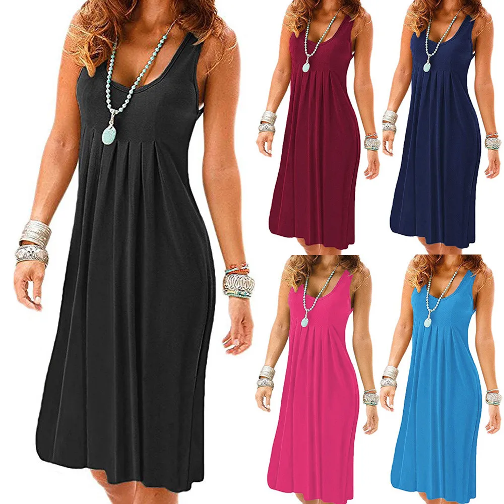 2019 Newly Fashion Casual Chic Women Summer Sexy Solid Sleeveless Plain Pleated Beach Empire Mini Dress vestidos de verano50
2019 Newly Fashion Casual Chic Women Summer Sexy Solid Sleeveless Plain Pleated Beach Empire Mini Dress vestidos de verano50