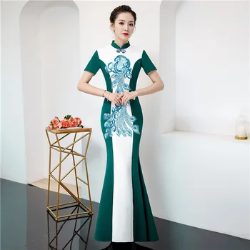 S to 5XL Long Cheongsam Vintage Chinese style Mandarin Collar Dress Womens Spring Short Sleeve Qipao Slim Party Dresses Vestido
S to 5XL Long Cheongsam Vintage Chinese style Mandarin Collar Dress Womens Spring Short Sleeve Qipao Slim Party Dresses Vestido