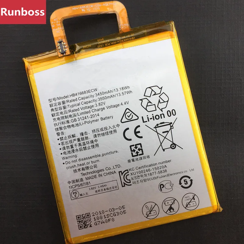 HB416683ECW Battery For Huawei Nexus 6P H1511 H1512 3450mAh Rechargeable Li-ion Built-in Mobile Phone Battery
HB416683ECW Battery For Huawei Nexus 6P H1511 H1512 3450mAh Rechargeable Li-ion Built-in Mobile Phone Battery