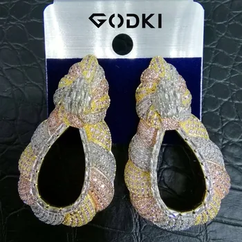 GODKI Trendy Luxury Big 3 Tone Crown Fire Big Stud Earrings For Women Wedding Cubic Zircon CZ Indian Bridal Earrings Bohemia Hot
GODKI Trendy Luxury Big 3 Tone Crown Fire Big Stud Earrings For Women Wedding Cubic Zircon CZ Indian Bridal Earrings Bohemia Hot