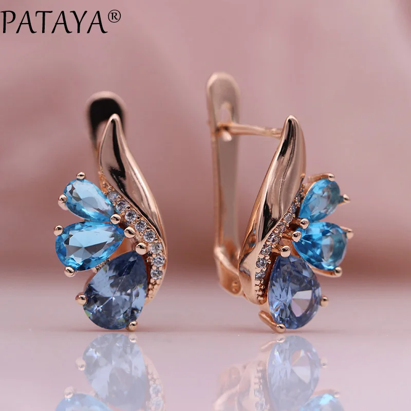 PATAYA New Three Water Drop Gradient Blue Earrings Women Natural Zircon Party Fine Fashion Jewelry 585 Rose Gold Dangle Earrings
PATAYA New Three Water Drop Gradient Blue Earrings Women Natural Zircon Party Fine Fashion Jewelry 585 Rose Gold Dangle Earrings