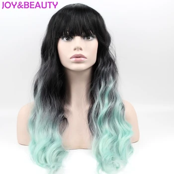 JOY&BEAUTY Hair Women Long Curly Hair Synthetic Wigs Heat Resistant Black Ombre Light green Cosplay Wig 24inch Free Shipping
JOY&BEAUTY Hair Women Long Curly Hair Synthetic Wigs Heat Resistant Black Ombre Light green Cosplay Wig 24inch Free Shipping