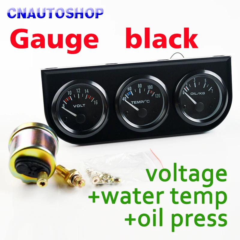 Dragon Gauge 2" 52mm 3-In-1 Kit Car Gauge (Voltage + Water Temperature + Oil Press) Triple Meter Black Holder
Dragon Gauge 2" 52mm 3-In-1 Kit Car Gauge (Voltage + Water Temperature + Oil Press) Triple Meter Black Holder