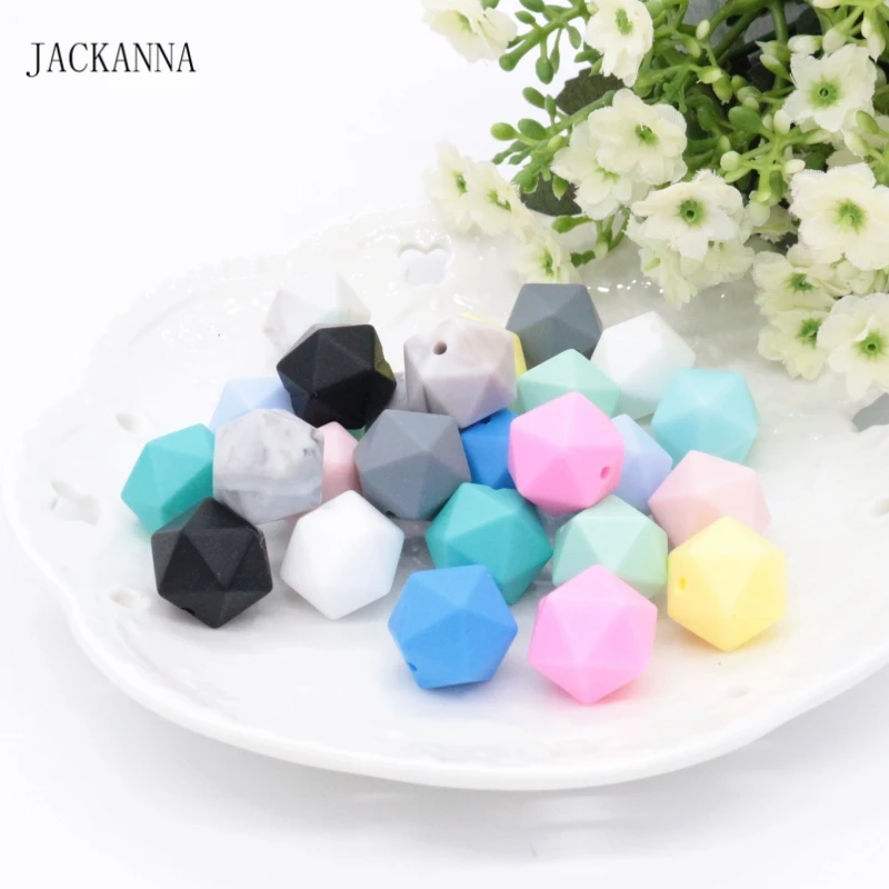 100PCS Icosahedron Silicone Beads 14MM Polygon Baby Teether Beads for Jewelry Make Teething Necklace Pacifier Clips Making
100PCS Icosahedron Silicone Beads 14MM Polygon Baby Teether Beads for Jewelry Make Teething Necklace Pacifier Clips Making
