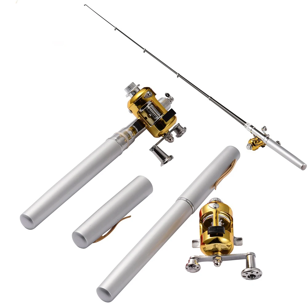 

Outdoor Mini Camping Aluminium Alloy Pen Fishing Rod Reel Fishing Reels Fishing Rod With Reinforced Fishing Wheel 205~935x18mm