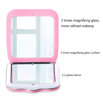 LED Mini Makeup Mirror 2X Magnify Hand Held Fold Small Portable Micro USB Connect Cable Built-in Battery Chargeable
LED Mini Makeup Mirror 2X Magnify Hand Held Fold Small Portable Micro USB Connect Cable Built-in Battery Chargeable