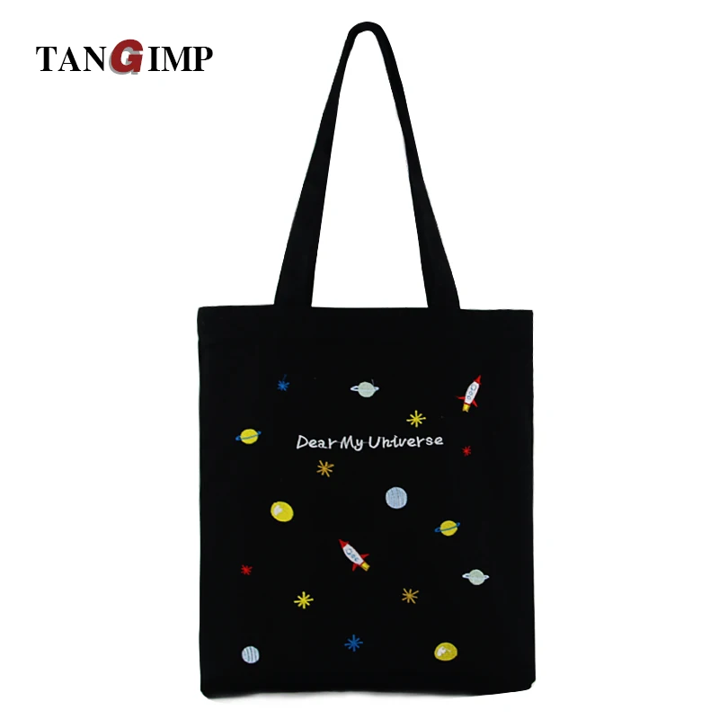 TANGIMP Embroidery Canvas Handbags Dear My Universe Planet Cherry Shopping Totes bolsa compra Women Cotton Shoulder Beach Bags
TANGIMP Embroidery Canvas Handbags Dear My Universe Planet Cherry Shopping Totes bolsa compra Women Cotton Shoulder Beach Bags