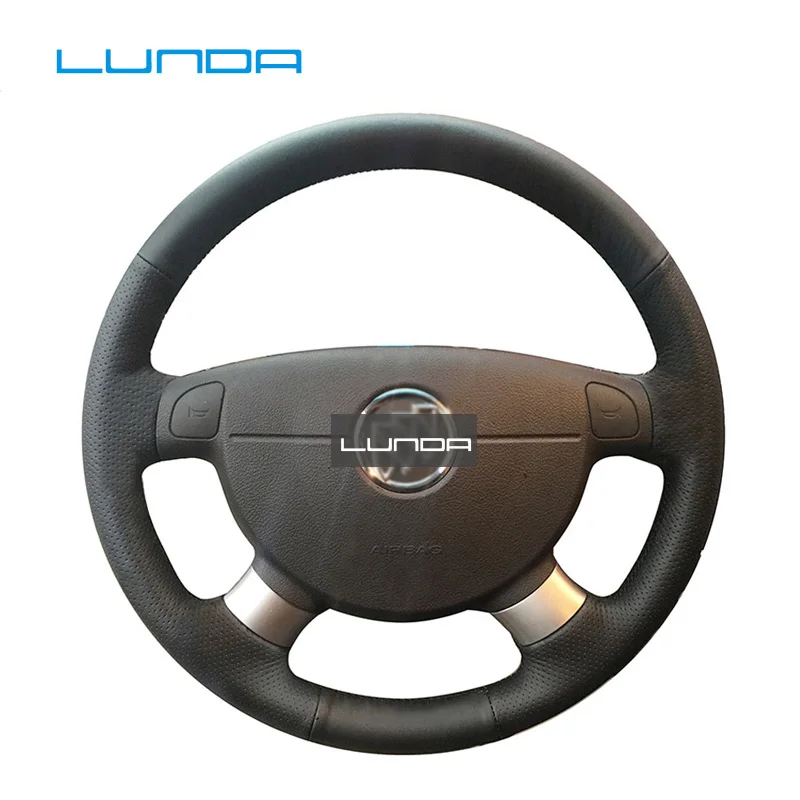 Black Leather Steering Wheel Cover for Chevrolet Lova 2006-2010 Chevrolet Aveo Buick Excelle Daewoo Gentra 2013-2015
Black Leather Steering Wheel Cover for Chevrolet Lova 2006-2010 Chevrolet Aveo Buick Excelle Daewoo Gentra 2013-2015
