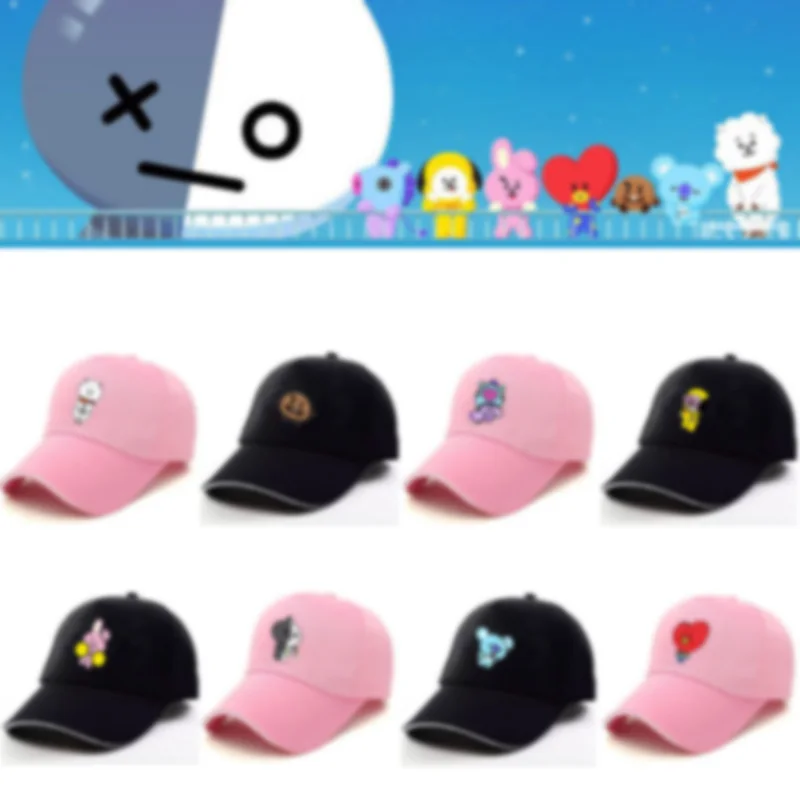New Kpop Bangtan Cartoon Boys Q Back JUNGKOOK SUGA JHOPE JIMIN V RM JIN Pink Black The Same Letter Baseball Hat Peaked Cap
New Kpop Bangtan Cartoon Boys Q Back JUNGKOOK SUGA JHOPE JIMIN V RM JIN Pink Black The Same Letter Baseball Hat Peaked Cap