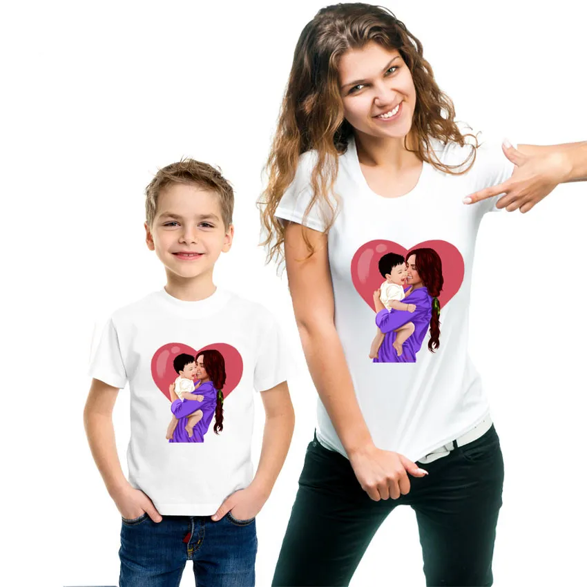 I Love Mom Toddler T-Shirt Tee Boy Girl Heart Hug Mother Day Family Cute