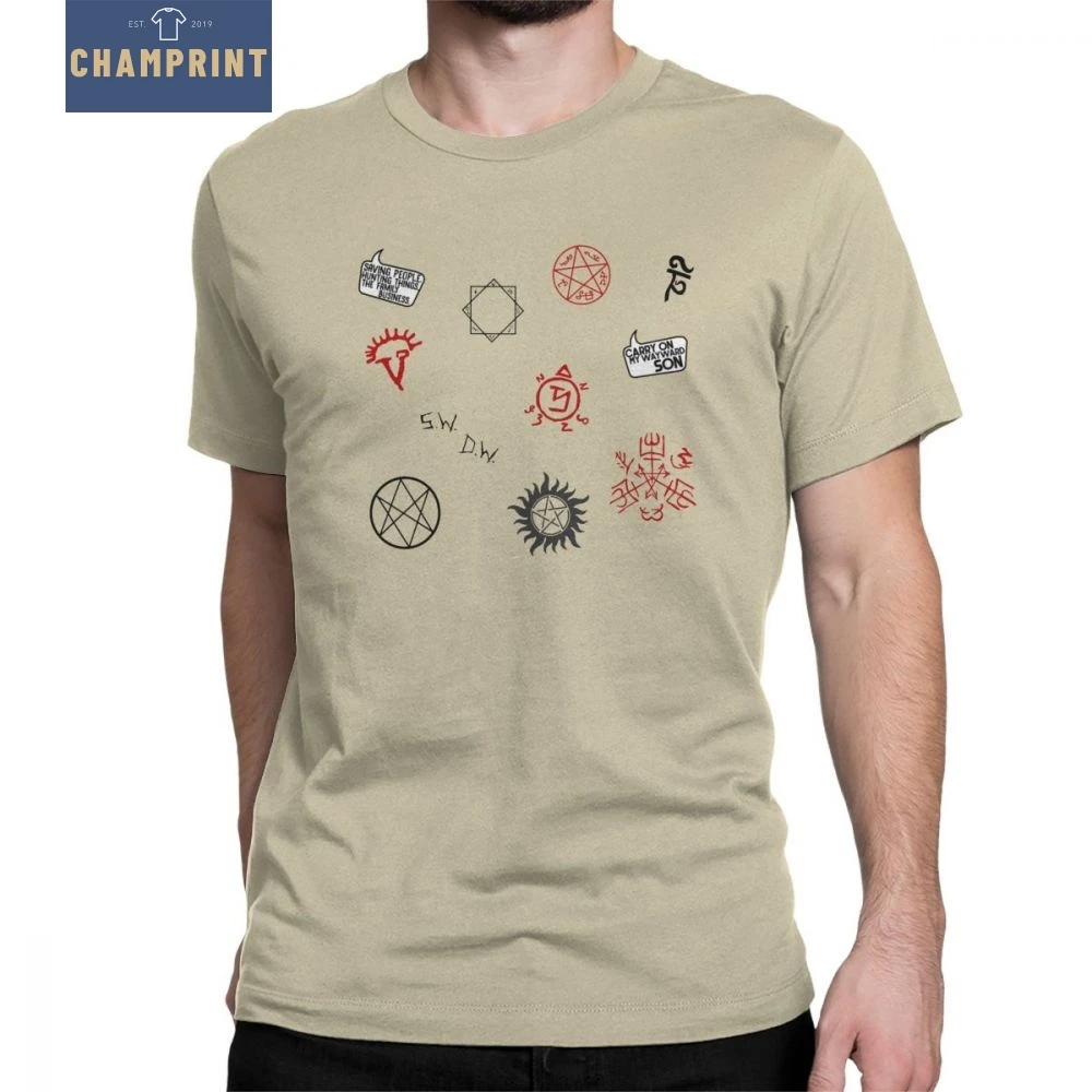 Man Supernatural T Shirt Sigils And Symbols Spn Brothers T-Shirt Novelty O Neck Short Sleeve Clothes 100% Cotton Tee Shirt
Man Supernatural T Shirt Sigils And Symbols Spn Brothers T-Shirt Novelty O Neck Short Sleeve Clothes 100% Cotton Tee Shirt