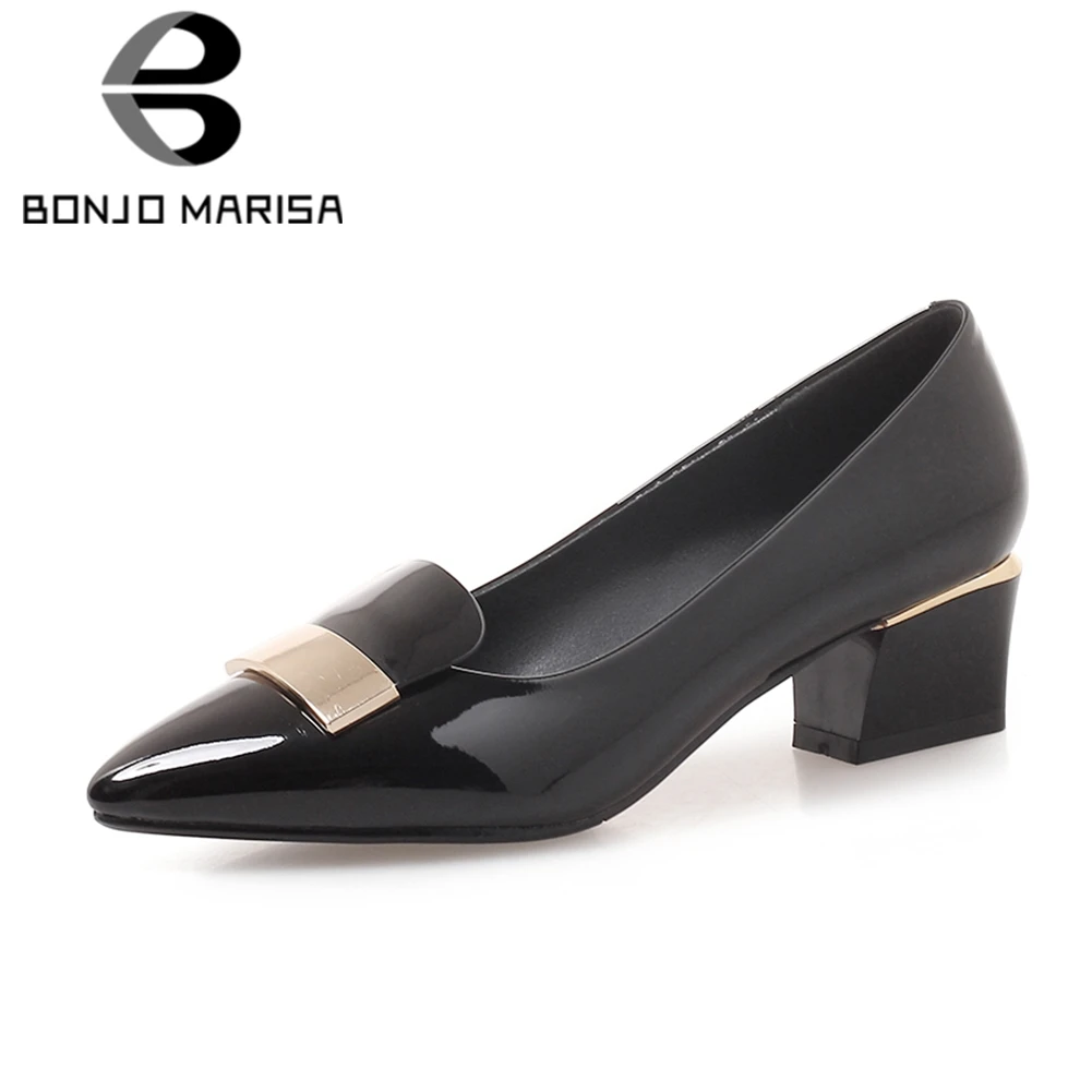 BONJOMARISA 2019 Spring New Big Size 33-43 Black Women Work Pumps Ladies Patent Pu Med Heels Shoes Woman Metal Decoration
BONJOMARISA 2019 Spring New Big Size 33-43 Black Women Work Pumps Ladies Patent Pu Med Heels Shoes Woman Metal Decoration