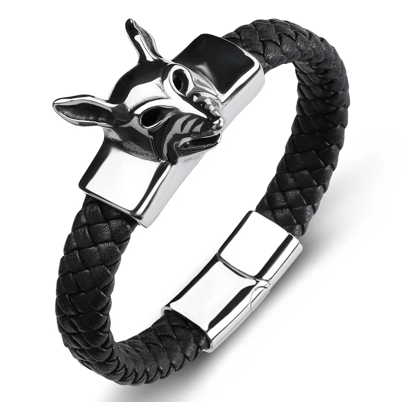 2018 Fashion Stainless Steel Bracelet & Bangle Men Jewelry Fox Bracelets Genuine Leather Bracelet Charm Rope Chain Antique Gift
2018 Fashion Stainless Steel Bracelet & Bangle Men Jewelry Fox Bracelets Genuine Leather Bracelet Charm Rope Chain Antique Gift