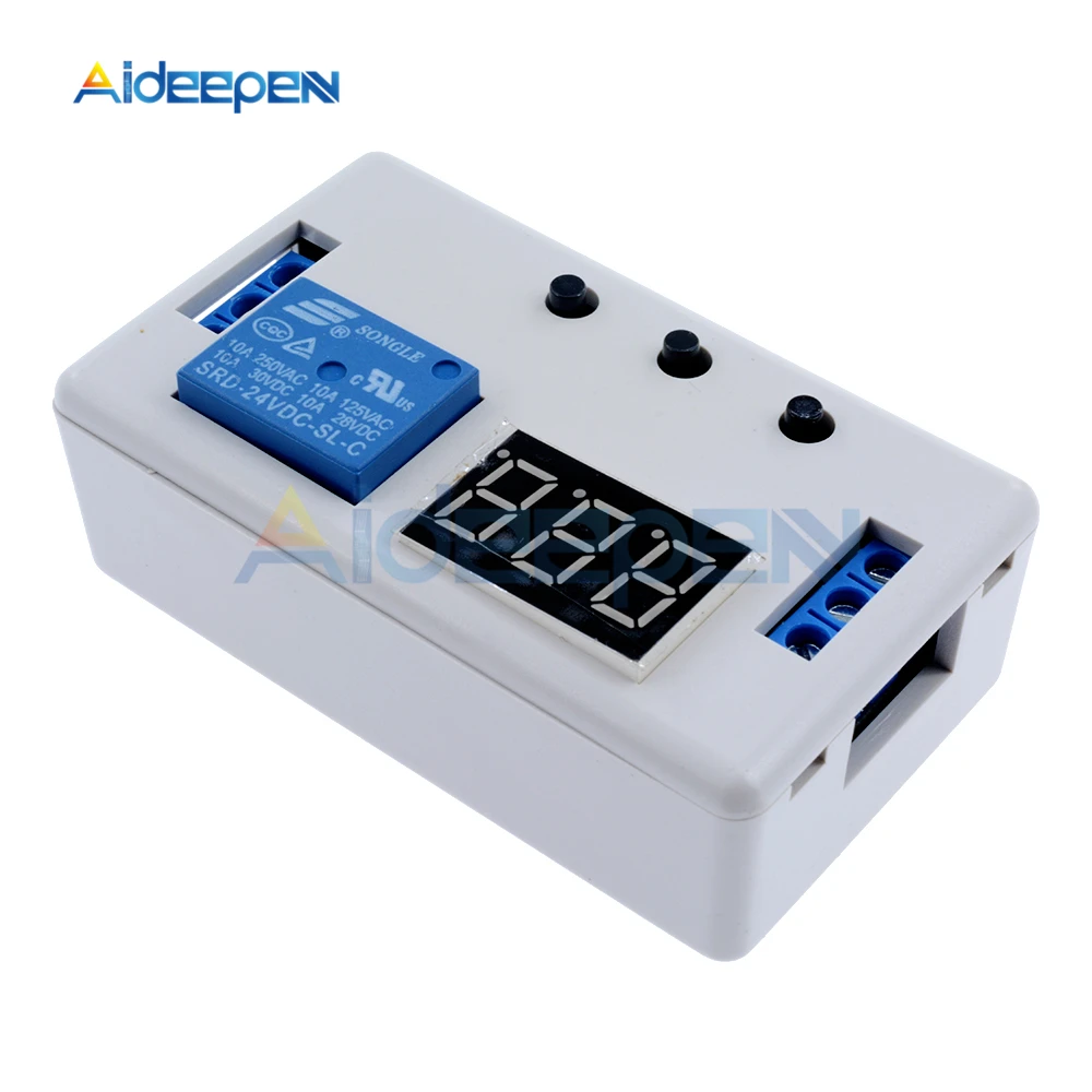 DC 24V LED Digital Display Time Delay Relay Module Programmable Timer Relay Control Switch Timing Trigger Cycle with Case Indoor
DC 24V LED Digital Display Time Delay Relay Module Programmable Timer Relay Control Switch Timing Trigger Cycle with Case Indoor