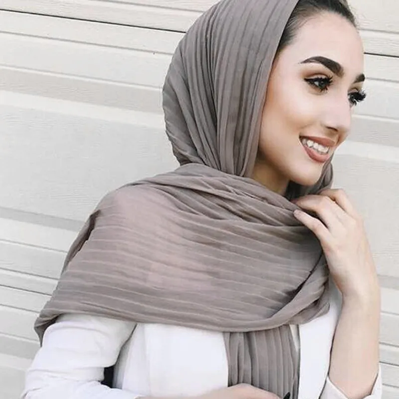 Muslim headscarf high quality scarf solid color ladies chiffon solid color wrinkles wrap bubble long scarf women wrinkled shawl
Muslim headscarf high quality scarf solid color ladies chiffon solid color wrinkles wrap bubble long scarf women wrinkled shawl