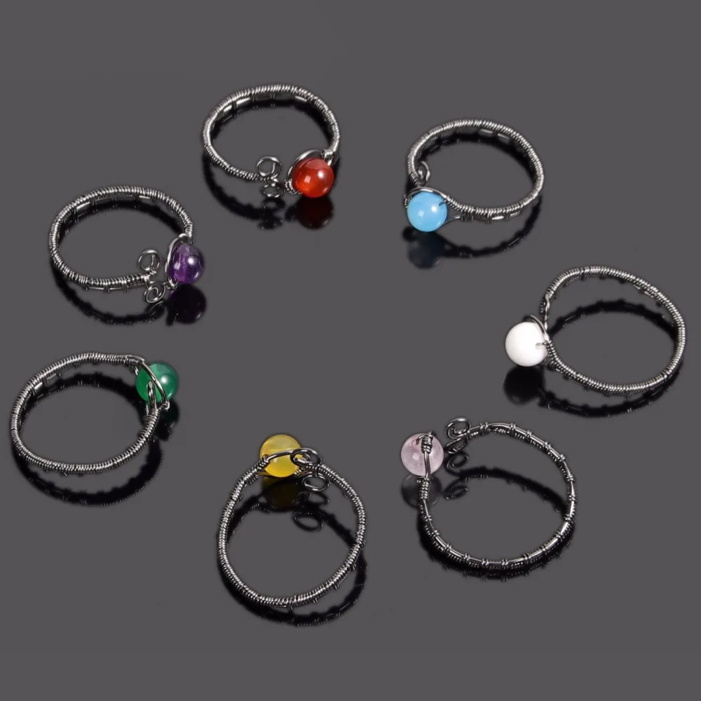 Vintage Black Flower Round Ball Beaded Handmade Wire Wrapped Cuff Rings Natural Amethysts Agates Quartz Stone Adjustable Rings
Vintage Black Flower Round Ball Beaded Handmade Wire Wrapped Cuff Rings Natural Amethysts Agates Quartz Stone Adjustable Rings