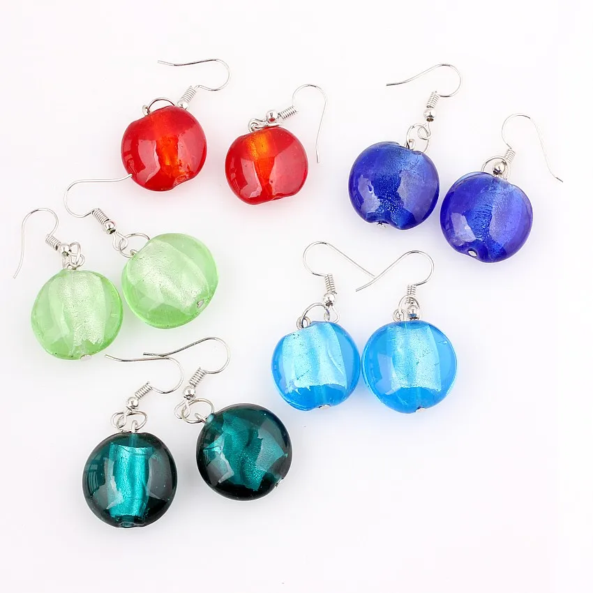 Wholesale Lots 6pairs Hand-made Women's Romatic Silver Plated Elegant Classic Dangle Color Round Murano Glass Earrings HOT
Wholesale Lots 6pairs Hand-made Women's Romatic Silver Plated Elegant Classic Dangle Color Round Murano Glass Earrings HOT