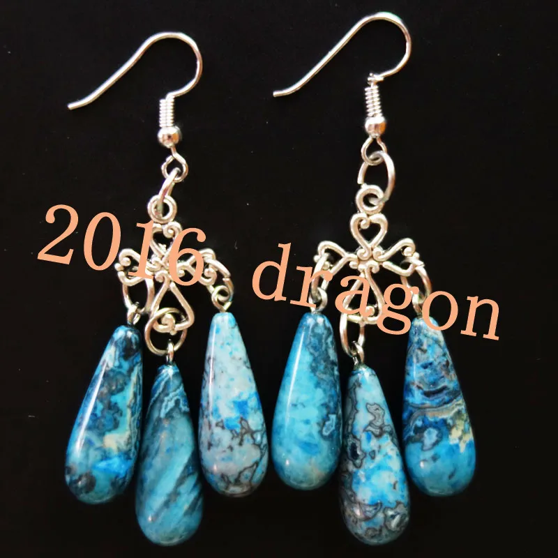 YUTENG Tibetan Silver Cross & Blue Crazy Lace Agates Teardrop Dangle Drop Earrings KL10
YUTENG Tibetan Silver Cross & Blue Crazy Lace Agates Teardrop Dangle Drop Earrings KL10