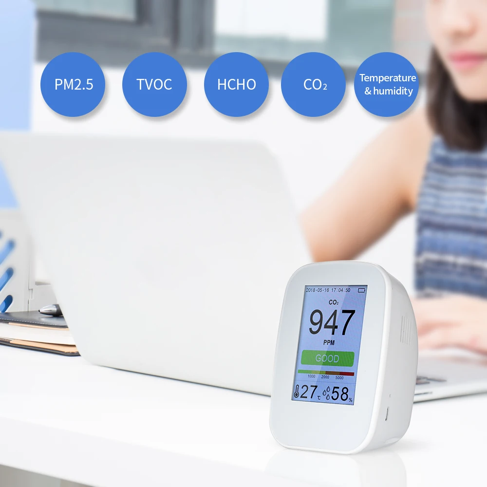 Portable Air Quality Detector Digital PM2.5 Gas Monitor LCD TVOC Tester Instrument Meter Air Analyzers with Rechargeable Battery
Portable Air Quality Detector Digital PM2.5 Gas Monitor LCD TVOC Tester Instrument Meter Air Analyzers with Rechargeable Battery
