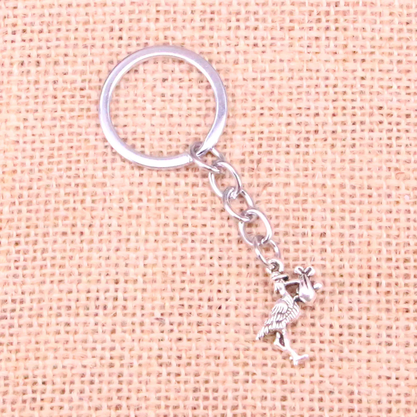 New Arrival stork baby bird Charm Pendant Keychain Key Ring Chain Accessories Jewelry Making For Gifts
New Arrival stork baby bird Charm Pendant Keychain Key Ring Chain Accessories Jewelry Making For Gifts