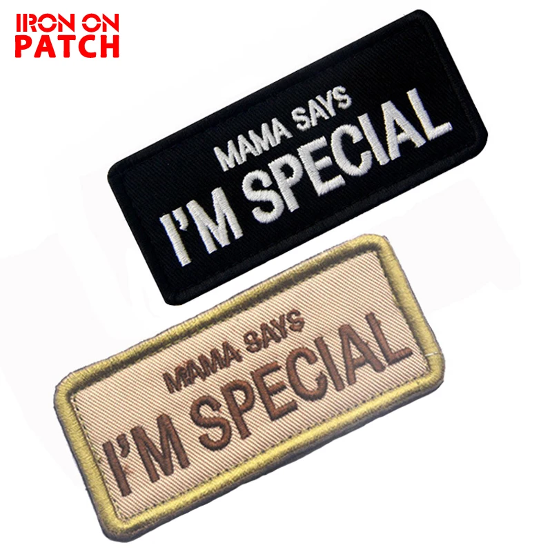MAMA SAYS I'M SPECIAL Embroidered Patch Hook& Loop Tactical Badges Fabric Military Patches Morale Armband Cloth Backpack Patch
MAMA SAYS I'M SPECIAL Embroidered Patch Hook& Loop Tactical Badges Fabric Military Patches Morale Armband Cloth Backpack Patch