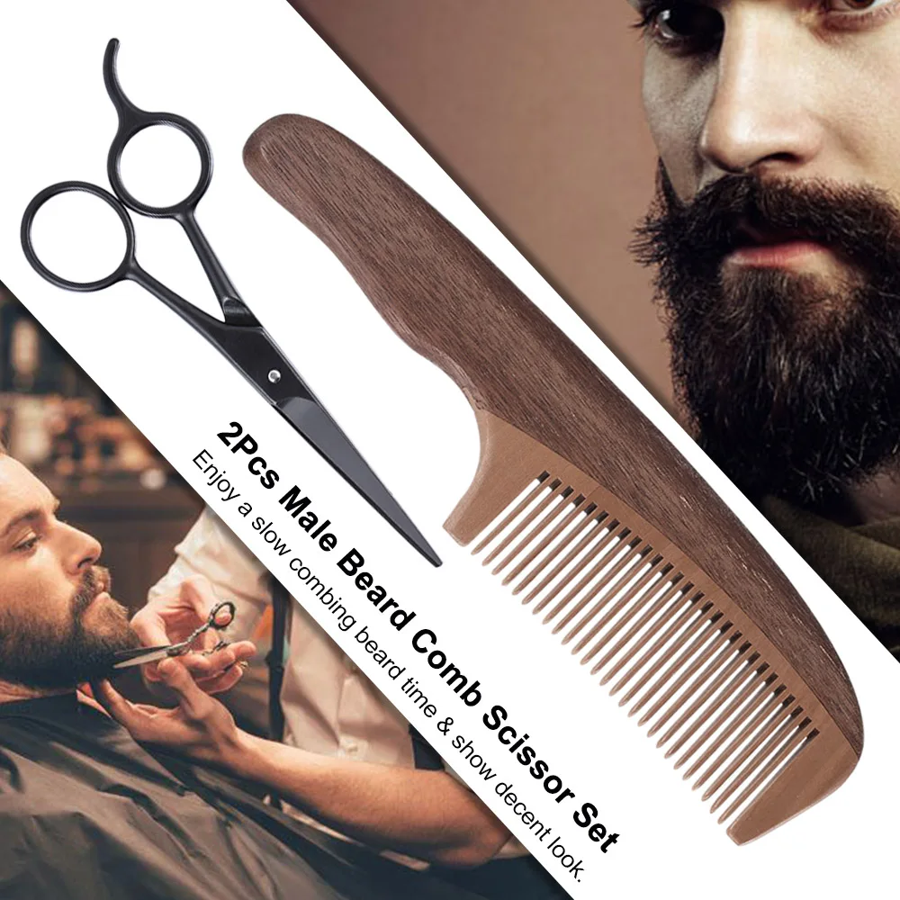 2Pcs Men's Beard Comb Scissor Set Amoora Pearwood Beard Comb + Stainless Steel Scissor Male Facial Hair Comb Shaving Shaver Tool
2Pcs Men's Beard Comb Scissor Set Amoora Pearwood Beard Comb + Stainless Steel Scissor Male Facial Hair Comb Shaving Shaver Tool