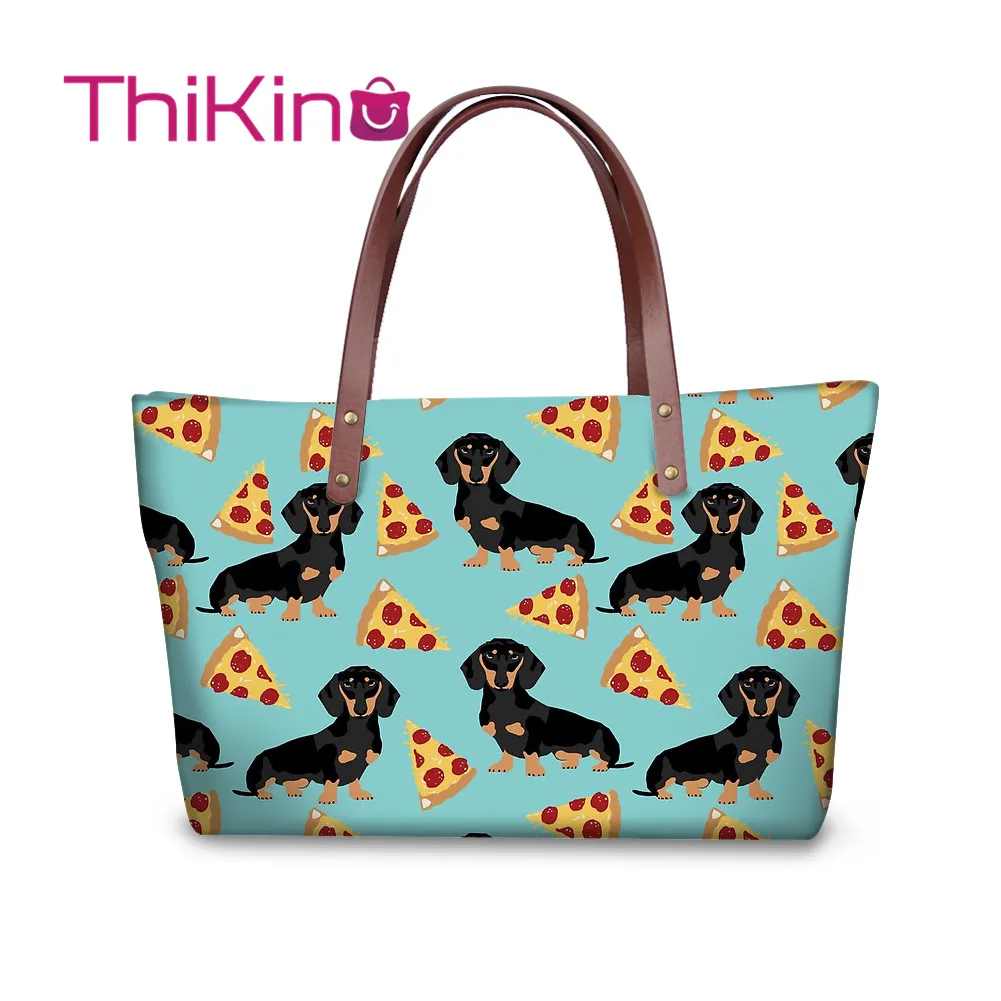 Thikin Pizza Dachshund Handbags Women Travel Large Shouerbag Wallet Girls Purse Leather Storage Notecase Cute Pet Zipper Mochila
Thikin Pizza Dachshund Handbags Women Travel Large Shouerbag Wallet Girls Purse Leather Storage Notecase Cute Pet Zipper Mochila