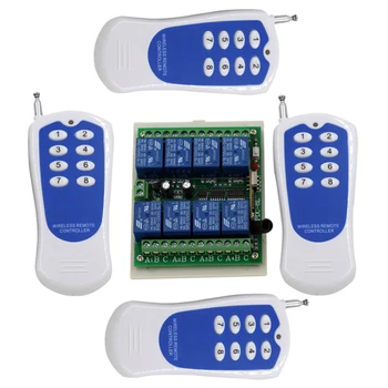 DC12V 8 CH Radio Controller RF Wireless Remote Control Switch System 315/433 Mhz 3 Transmitter and 1 Receiver 3067
DC12V 8 CH Radio Controller RF Wireless Remote Control Switch System 315/433 Mhz 3 Transmitter and 1 Receiver 3067
