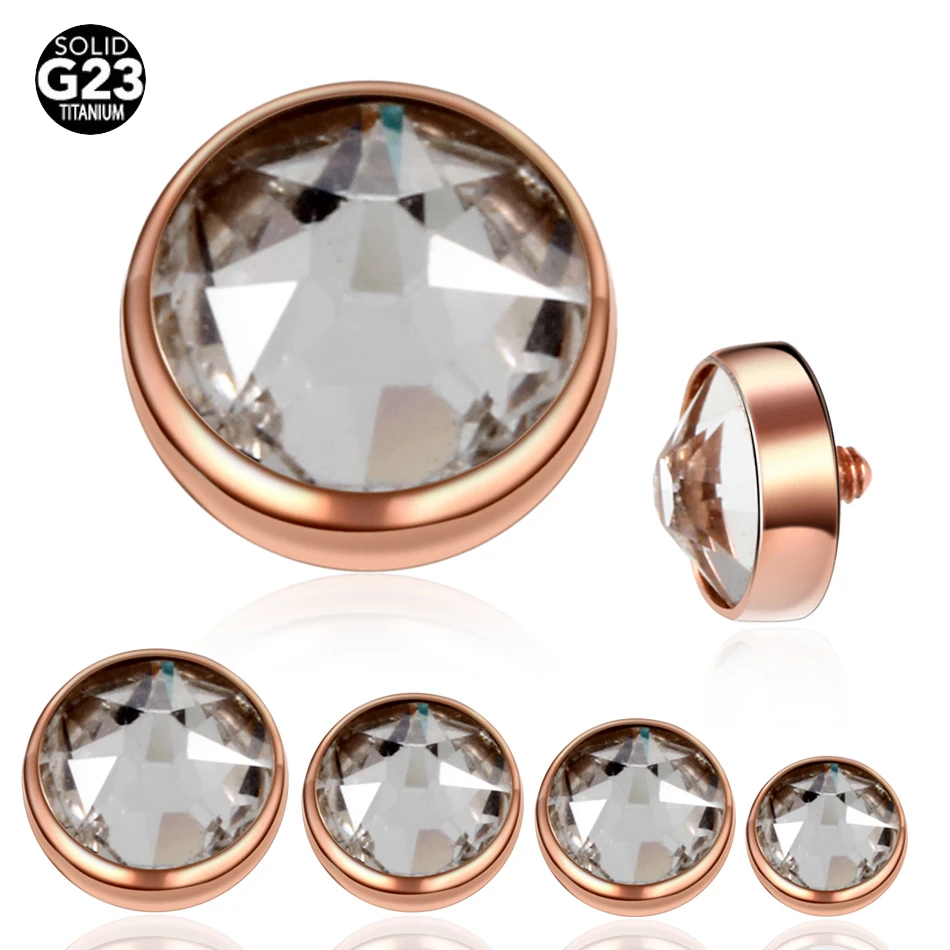 1PC G23 Solid Titanium Micro Dermal Anchor Top Dermal Skin Diver Surface Piercings Rose Gold Crystal Hide Top Gauges BodyJewelry
1PC G23 Solid Titanium Micro Dermal Anchor Top Dermal Skin Diver Surface Piercings Rose Gold Crystal Hide Top Gauges BodyJewelry